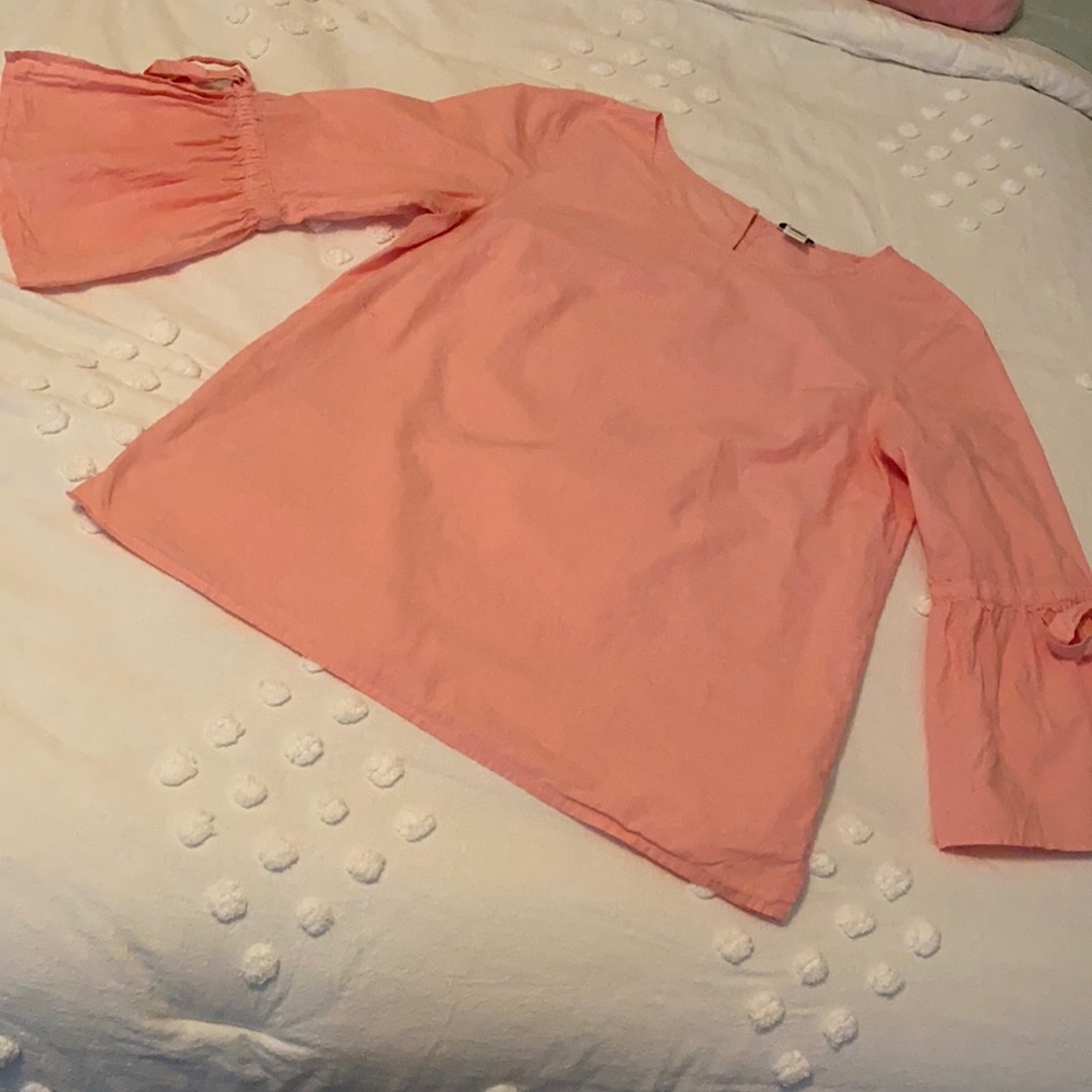 J. Crew Pink Bell Sleeve Top